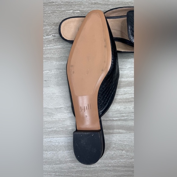 J. Jill Embossed Leather Pointy Toe Flat Mules Womens Size 9 - Picture 11 of 13